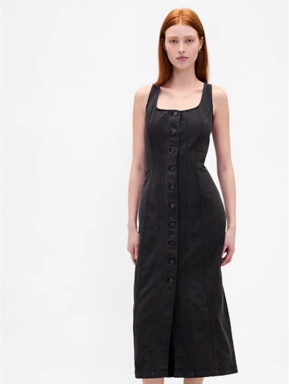 GAP Seamed button Front midi dress